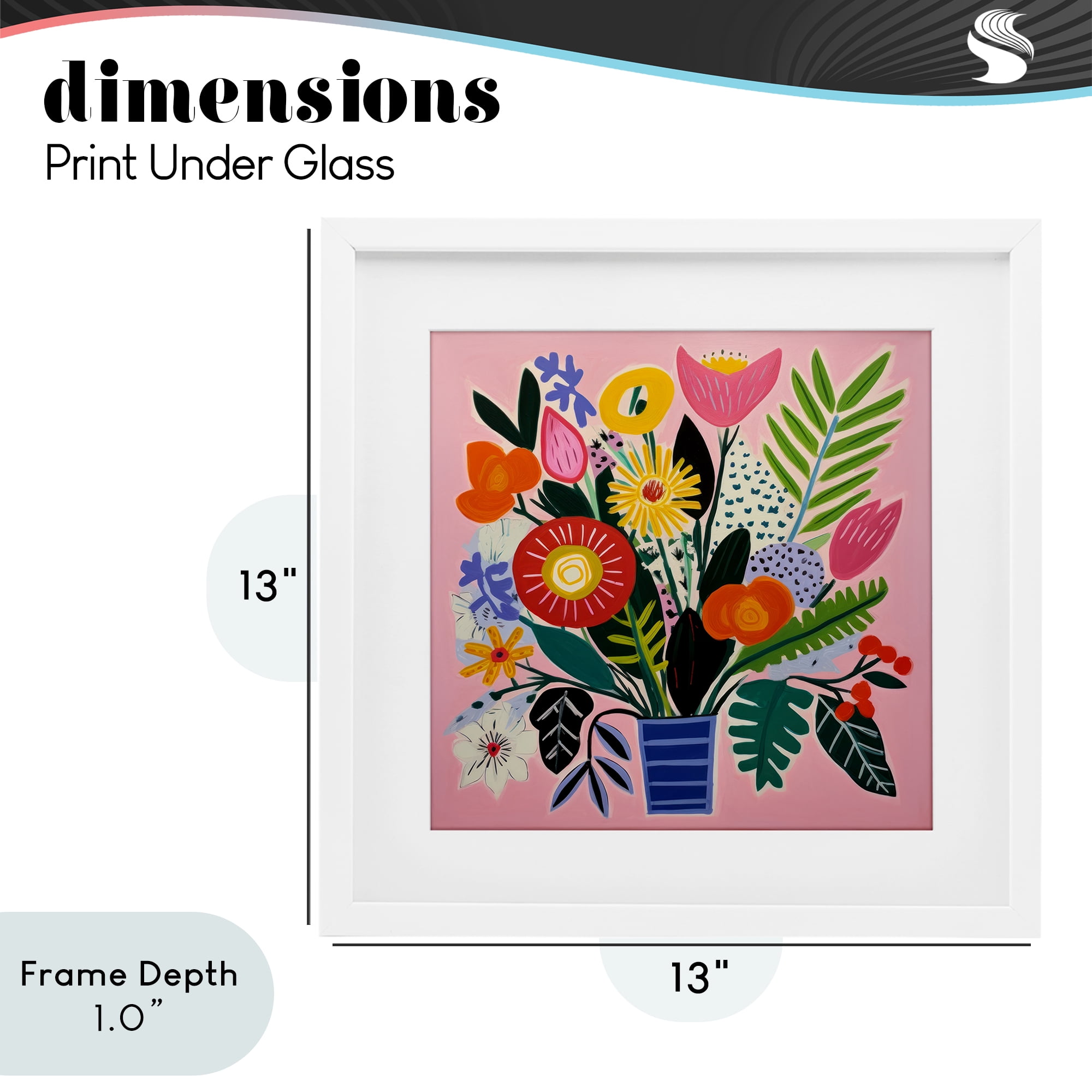Stupell Industries Floral Flourish Summer Bouquet White Framed Print Under Glass, design by Lazar Studio