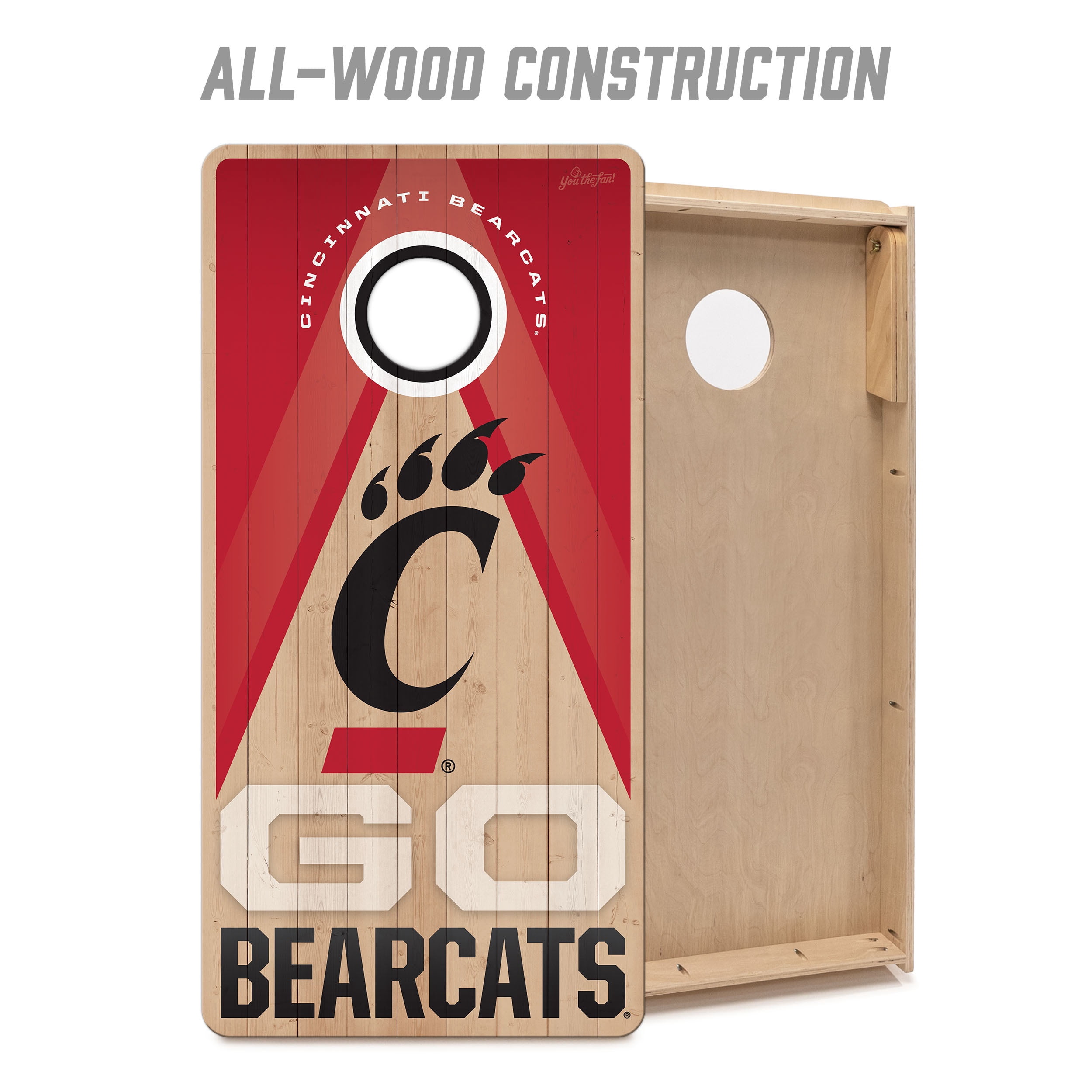 YouTheFan NCAA Cincinnati Bearcats 2X4 Slogan Series Cornhole NO BAGS