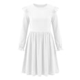 thumbnail image 6 of Cethrio Girls Casual Dresses, Mid-length Crew Neck Long Sleeve School Spring Dresses White Size 10-12, 6 of 6
