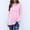 Pink, variant on Blmnix Sweater Winter Tops for Woman Gray Tunic Crew Neck Solid Long Sleeve Pullover Tops for Junior Casual