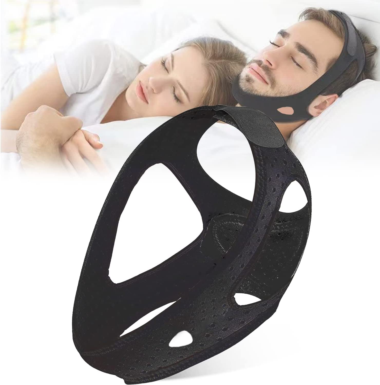 Anti Snoring Chin Strap for CPAP Users Stop Snoring Breathable and