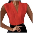 thumbnail image 1 of Camisas elegantes sin mangas con solapa de oficina para mujer, blusa de trabajo informal de Color sólido, chaleco, camisetas holgadas con cuello en V, camisetas sin mangas Pompotops  lopia997495, 1 of 5
