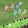 thumbnail image 6 of Moocorvic 8Pcs Garden Stakes, Artificial Plastic Dragonflies Garden Pole for Indoor Outdoor Yard Patio 12inch (Red), 6 of 8