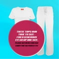 thumbnail image 4 of M&M SCRUBS Women's Ultra Soft Stretch Drop-Neck 2 Pocket Scrub Top and Pants 82009200 (White, Large), 4 of 7