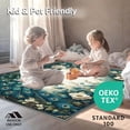 thumbnail image 4 of ODIKA 4'x6' Machine Washable Non-Slip Area Rug, Floral Peacock High Traffic Rug, Blue, 68843, 4 of 7