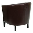 thumbnail image 3 of Brown Leather Barrel Shaped Guest Chair, 3 of 5