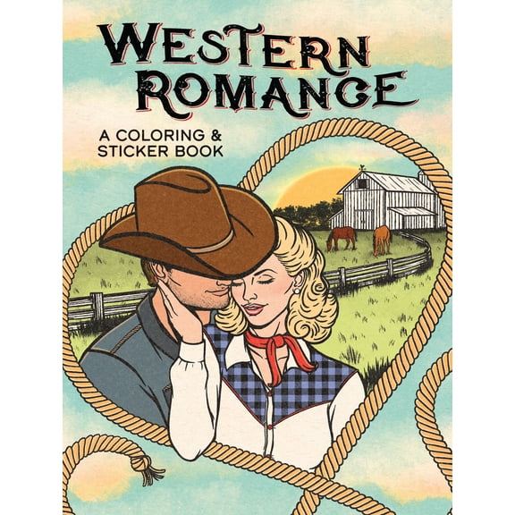 Western Romance: a Coloring and Sticker Book, 80 pages (Paperback)