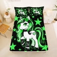 thumbnail image 5 of Erosebridal Green Unicorn Animal Full Size Sheets,Kawaii Cute Stars Print Bed Sheets For Kids Girls 4 Pieces, 5 of 6