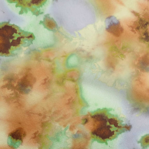 oneOone Polyester Spandex Brown Fabric Asian Tie & Dye Sewing Material Print Fabric By The Yard 56 Inch Wide