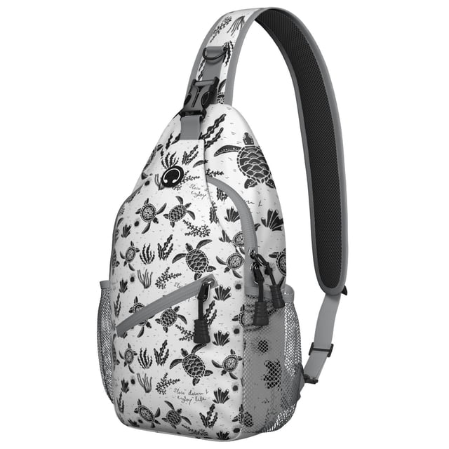 Nautical Anchor and Boat Pattern Lightweight Crossbody Sling Backpack Multi-Functional Design Durable for Travel Coastal Hiking and Outdoor Activities