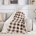 thumbnail image 6 of Sherpa Fleece Blanket Twin Size, Super Soft Warm Buffalo Plaid Plush Gig Blankets, Lightweight Cozy Fuzzy Blanket for Couch Sofa Bed (Brown, 60" x 80"), 6 of 6