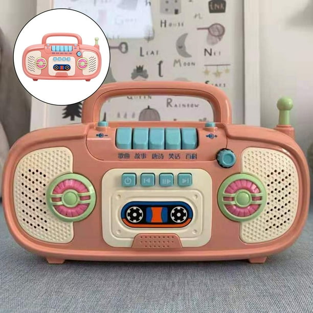 Mini juguetes educativos Niños Cuentacuentos Dibujos animados de radio Juguete Niños Educación temprana Rompecabezas para dormi , Rosa
