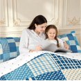 thumbnail image 4 of Manfei Vintage Grid Full Size Comforter Sets,Modern Check Bedding Comforter Set,Blue White,Reversible,3pcs,1 Comforter and 2 Pillowcases,3pcs,1 Comforter and 2 Pillowcases, 4 of 7