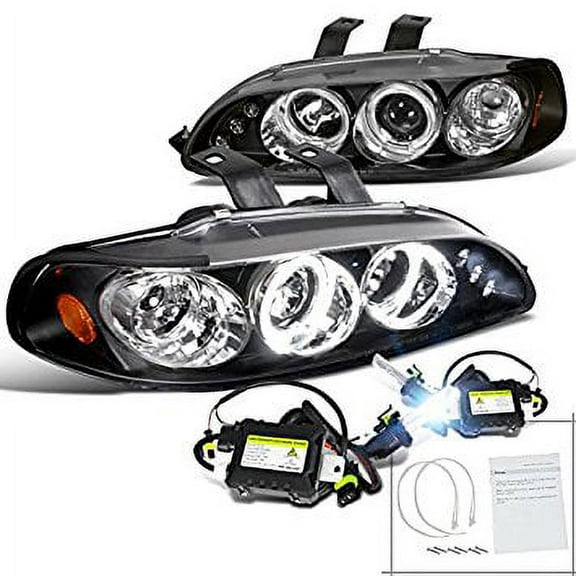 Black Civic EG 2/3D LED Projector Headlights Slim HID Lamps