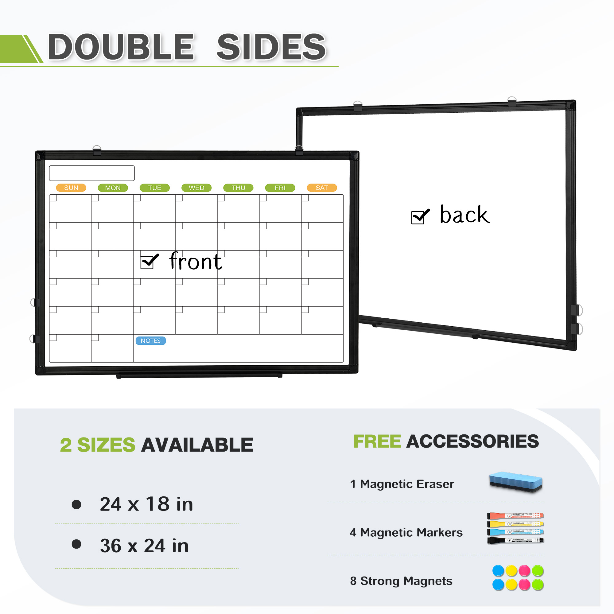 Dollar Boss Double-Sided Magnetic Dry Erase Calendar 24x18 photo 8