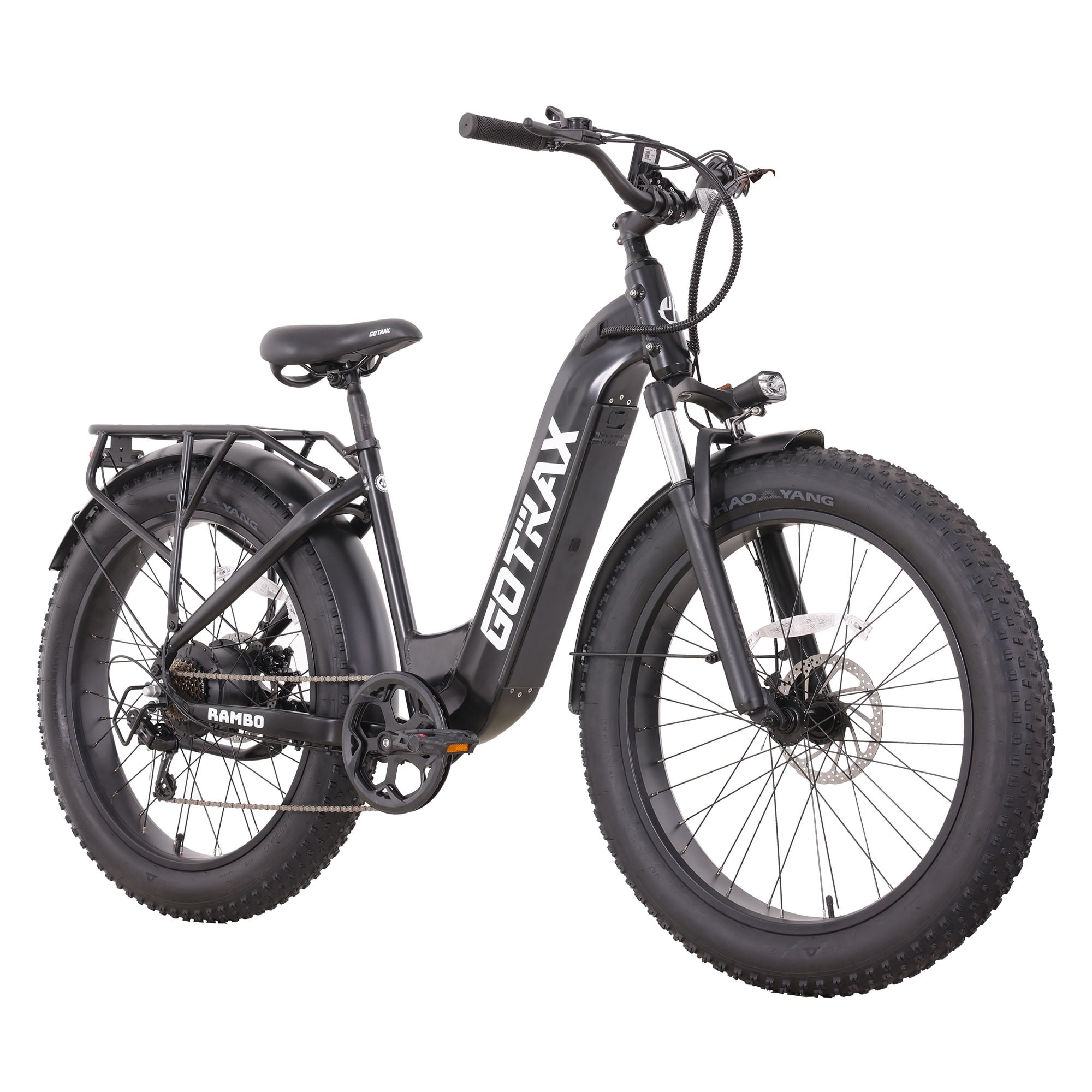 GOTRAX Rambo 500W Fat Tire Electric Bike for Adults,25-Mile Range, 4" off-road Tires, 7-Speed, LED Headlight