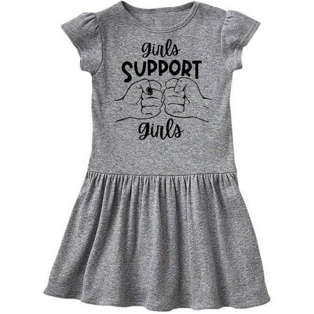 

Inktastic Girls Support Girls Fist Bump Gift Toddler Girl Dress