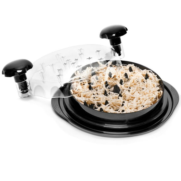 Chicken Shredder, Meat Shredder Machine with Clear Cover Handles and Non-Skid Base Suitable for Pulled Meats Vegetables Hard Cheese,Dishwasher Safe, Anti-slip,Heat Resistant, BPA Free