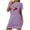 Purple, variant on WREESH Women's Soft Nightgown Sleepwear Short Sleeve Heart Printed Sleepshirts Casual Sleepdress Valentines Day Pajamas Black