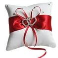 thumbnail image 2 of Naturegr 10x10cm Romantic Bridal Wedding Ring Pillow Double Heart Ribbon Cushion Decor, 2 of 8
