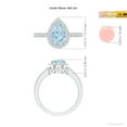 thumbnail image 6 of ANGARA Natural Pear 1.12 ct Aquamarine Ring with Diamond Halo in 14K White Gold for Women (Size-9x6mm) | March Birthstone, Birthday, Anniversary, Jewelry Gift for Women | Natural Aquamarine Ring, 6 of 11