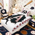 thumbnail image 5 of Erosebridal Letter A Baseball Player Print Twin Sheet Sets, Sports Monogram Bedding for Kids Boys and Girls, 1 Flat Sheet, 1 Fitted Sheet and 1 Pillowcase, 5 of 6