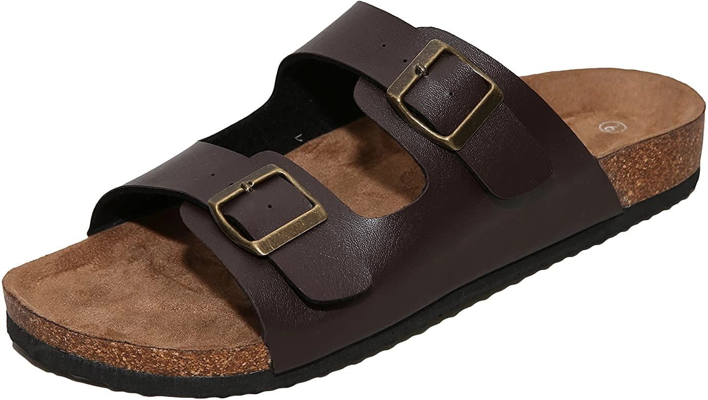 men's two strap leather sandals