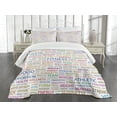 thumbnail image 3 of Ambesonne Fitness Quilted Bedspread Set 3 Pcs, Psychical Activity Word, Queen Size, Multicolor, 3 of 5