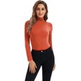 thumbnail image 1 of Hauts à Manches Longues pour Femmes Col Roulé Doux Extensible Ajusté Couche de Base, 1 of 7