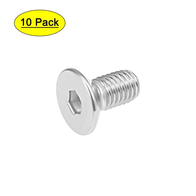 Unique Bargains M8x16mm Flat Head Machine Screws Inner Hex Screw 304 Stainless Steel Fasteners Bolts 10 Pcs