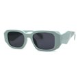 thumbnail image 2 of Womens Dimensional Geometric Diamond Cut Mod Rectangle Sunglasses Mint Green Black, 2 of 4