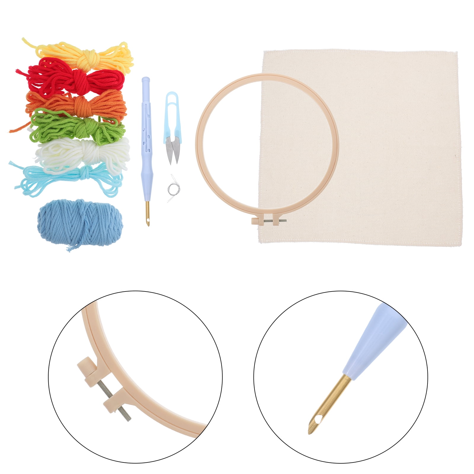 Supvox Fabric Punch Tool Embroidery Tool Wood 1 Set