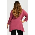 thumbnail image 2 of Avenue Women's Plus Size Caged 3/4 Sleeve Tunic Top, 2 of 6