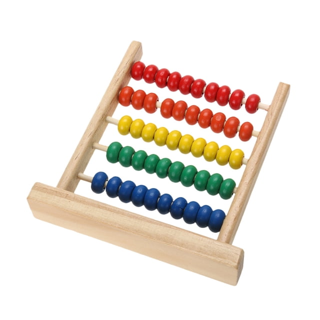 CIMAXIC Bead Counting Frame Wooden Small 5 Rows Intellectual Development Abacus Early Childhood Educational Toys,6.18"X5.91"X1.18"