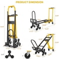 thumbnail image 5 of Veeboto 1000LBS Hand Truck Dolly, 3-in-1 Heavy Duty Industrial Convertible Upright/Incline/Platform Form, Folding Climbable stairs Cart for Home, Office, Warehouse Yellow, 5 of 7