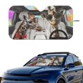 thumbnail image 2 of Xixirimido Windshield Sun Shade for Car SUV Truck Foldable Sunshade for Car Windshield Block UV Rays Keep Your Vehicle Cool Car Interior Accessories, Giraffes, 2 of 8