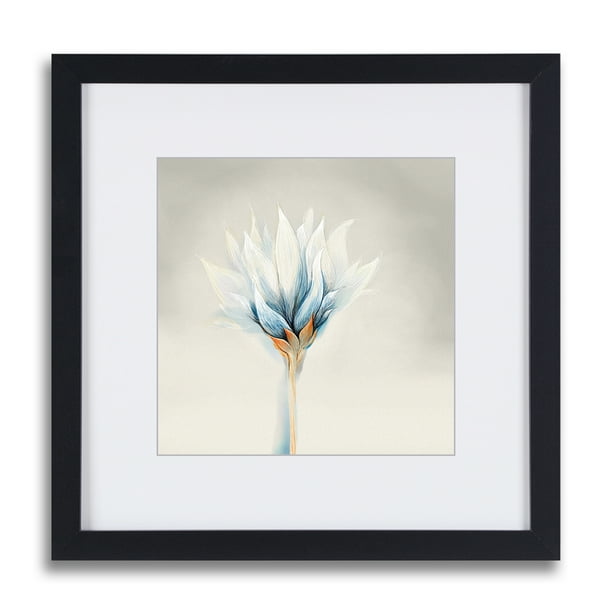 Lotus Wall Art Zen Flower Picture With Black Frame And Mat 12x12inch Canvas Print Painting