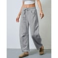 thumbnail image 3 of PUWEI Women's Barrel Leg Sweatpants High Waist Wide Leg Joggers Soft Lounge Pants with Pockets, 3 of 7