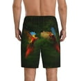 thumbnail image 3 of Gaeub Hybrid Parrot in the Forest Printed Men's Short Pajama Pants, Lightweight Lounge & Sleep Bottoms Keep You Cool - 4X-Large, 3 of 9