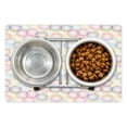 thumbnail image 1 of Geometric Pet Mat for Food and Water, Illustration of Modern Art Pattern with Rounds in Pointillism Style, Non-Slip Rubber Mat for Dogs and Cats, 18" X 12", by Ambesonne, 1 of 2