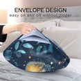 thumbnail image 4 of Yayeee Pillowcase Queen Size Set of 2 Satin Wrinkle Resistant Envelope Pillow Case, Blue Fireflies Pattern, 4 of 8