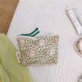 thumbnail image 1 of Bolsa de cosméticos Floral fresca verde con cremallera para mujer, servilletas sanitarias pequeñas lindas, bolsas de lápiz labial de maquillaje, monedero de algodón, bolsillo de lápiz labial LIUWENJING unisex, 1 of 2