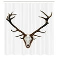 thumbnail image 2 of Ambesonne Antlers Shower Curtain, Deer Stag Bones Mounted, 69"Wx75"L, Brown and Pale Grey, 2 of 4