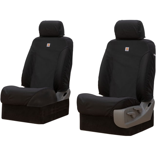 Covercraft Carhartt Super Dux Seatsaver Fundas De Asiento Personalizadas | Se Adapta A Modelos Selectos Cadillac/Chevrolet/Gmc | Asientos Individuales De 1ª Fila Super Dux Negro