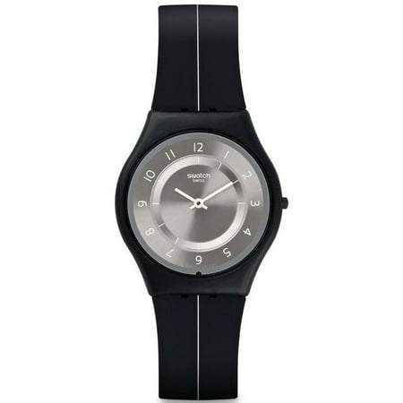 Swatch MY SILVER BLACK Silicone Ladies Watch SFB145