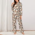 thumbnail image 2 of KLL Funny Chicken Print Women's Long Sleeve Pajamas with Pants Sleepwear Loungewear 2 Set-Large, 2 of 7