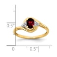 thumbnail image 3 of 14K Yellow Gold Ring Band with Stones (01) January Garnet Oval Red Diamond Round, Size 9, 3 of 5