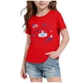 thumbnail image 2 of LYEAA 4th of July Shirt for Kids American Flag Tees Patriotic Red White Blue T Shirts Independence Day Short Sleeve Tops, 2 of 5