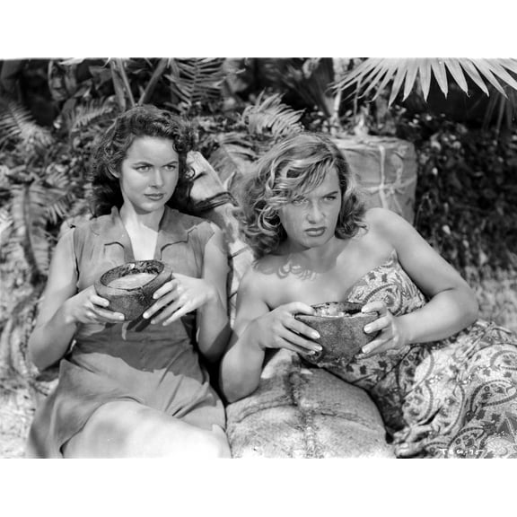 Denise Darcel sitting in Black and White Photo Print (24 x 30)