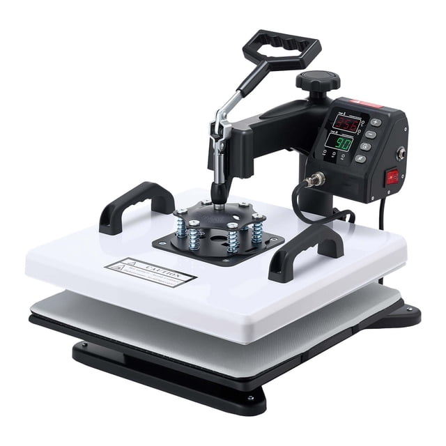 KFFKFF Heat Press Machine, 15 x 15 in, 2-in-1 Multifunction, 360° Swing Away, 1200W Double Tube Fast and Even Heating, Digital Precise Control, Sublimation Press Machine